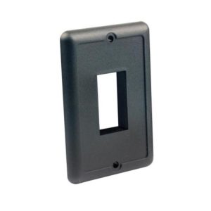 JR Products Multi Purpose Switch Faceplate, Fits All IP66/ 206 Series Switches, 3.50 Inch X 2.50 Inch (outside Dimension), Black, Plastic – 14045