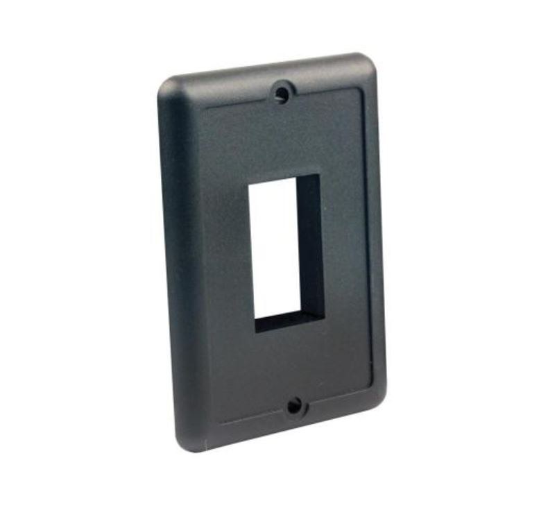 JR Products Multi Purpose Switch Faceplate, Fits All IP66/ 206 Series Switches, 3.50 Inch X 2.50 Inch (outside Dimension), Black, Plastic – 14045