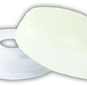 JR Products Screw Cover, Used to Secure AN Item with a Screw But Desire a Clean and Finished Look, Snap Over, Round, White, With Collar – 20375