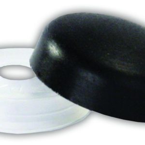 JR Products Screw Cover, Used to Secure AN Item with a Screw But Desire a Clean and Finished Look, Snap Over, Round, Black, With Collar – 20385