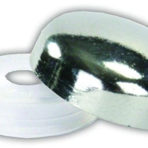 JR Products Screw Cover, Used to Secure AN Item with a Screw But Desire a Clean and Finished Look, Snap Over, Round, Chrome, With Collar – 20405