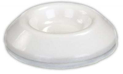 JR Products Door Stop Bumper, Universal, Polymer Rubber, 2 Inch Diameter, Peel and Stick Adhesive Backing, White – 20625