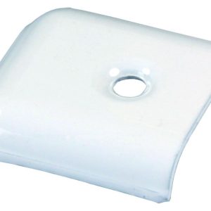 JR Products Side Molding End Cap, 1-1/4 Inch Length X 1-3/8 Inch Width X 1/4 Inch Depth, Polar White, Metal, Set of 4 – 49655