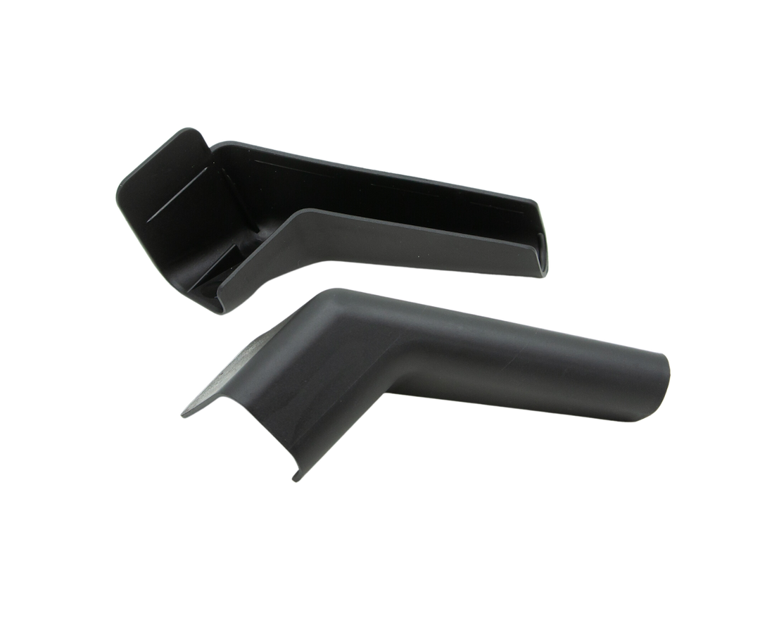 JR Products Drip Rail Gutter Spout, OEM Gutter Spouts, Fits Gutter Rails Up to 1-1/16 Inch Wide, Black, Flexible, With Instructions – 655-FLEX-BK-A