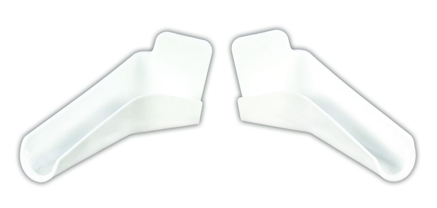 JR Products Drip Rail Gutter Spout, OEM Gutter Spouts, Fits Gutter Rails Up to 1-1/16 Inch Wide, Polar White, Rigid, With Instructions – 655-PW-A