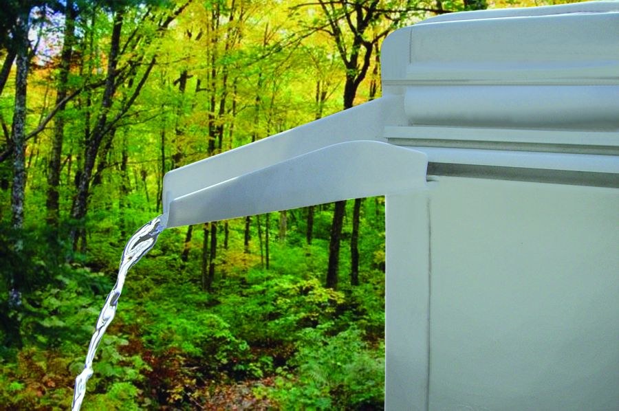 JR Products Drip Rail Gutter Spout, OEM Gutter Spouts, Fits Gutter Rails Up to 1-1/16 Inch Wide, Polar White, Rigid, With Instructions – 655-PW-A