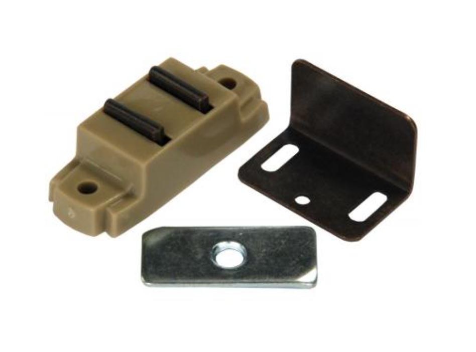 JR Products Door Catch, Use to Keep Cabinet Doors Closed, Magnetic Catch Type, Surface Mount – 70275