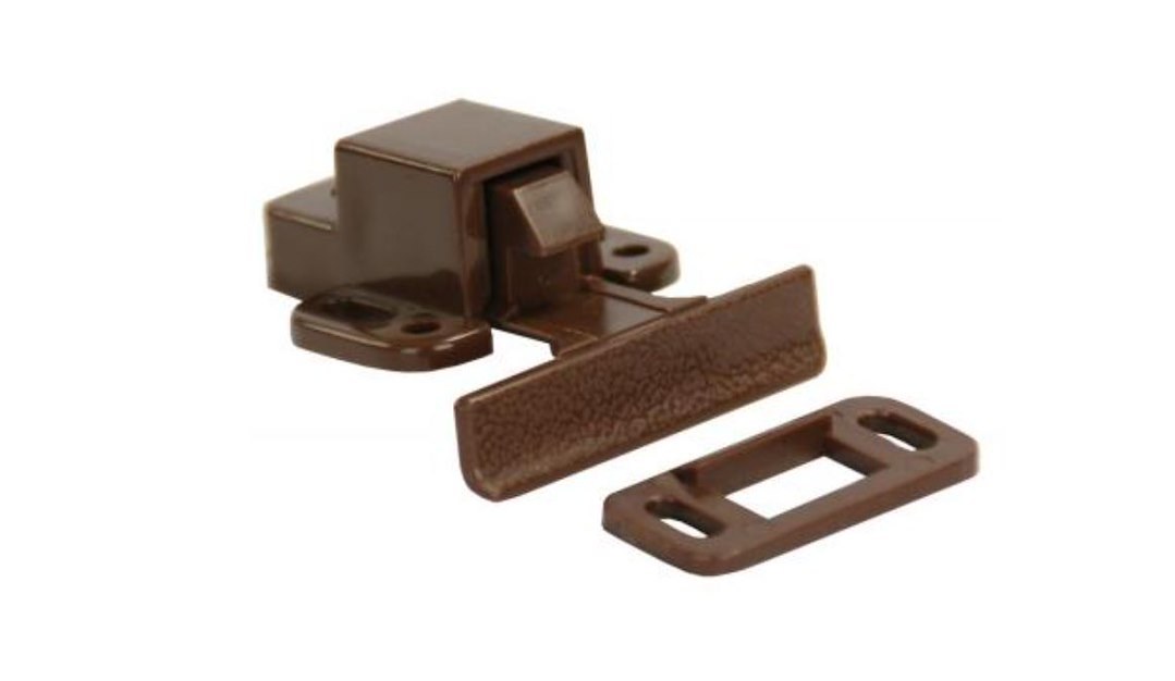 JR Products Door Catch, Use to Keep Cabinet Doors Closed, Concealed Positive Catch, With Mounting Screws – 70325