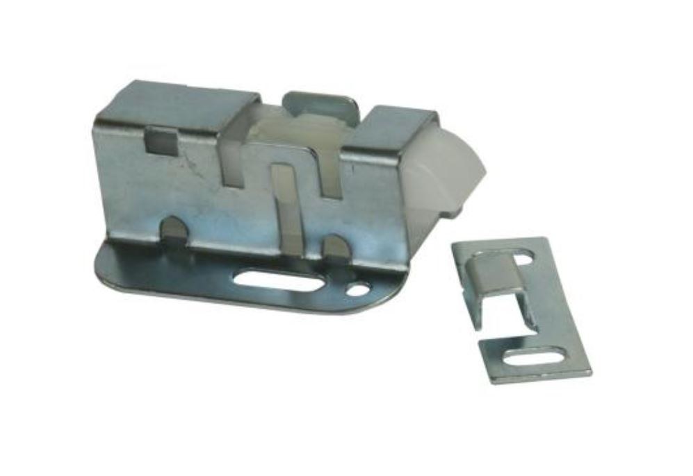 JR Products Door Catch, Use to Keep Cabinet Doors Closed, Pull-To-Open Catch Type, With Mounting Screws, Set of 2 – 70395