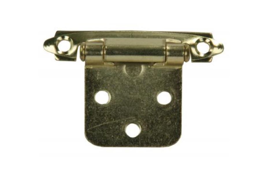 JR Products Door Hinge, Self-Closing, Use to Keep Cabinet Doors Closed, Flush Mount, Brass, With Mounting Screws, Set of 2 – 70595
