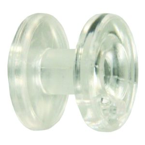 JR Products Window Shade Cord Retainer, Used to Secure the Window Shade Tension Cords to Shades, Round, Clear, With Mounting Screws, Set of 2 – 81735