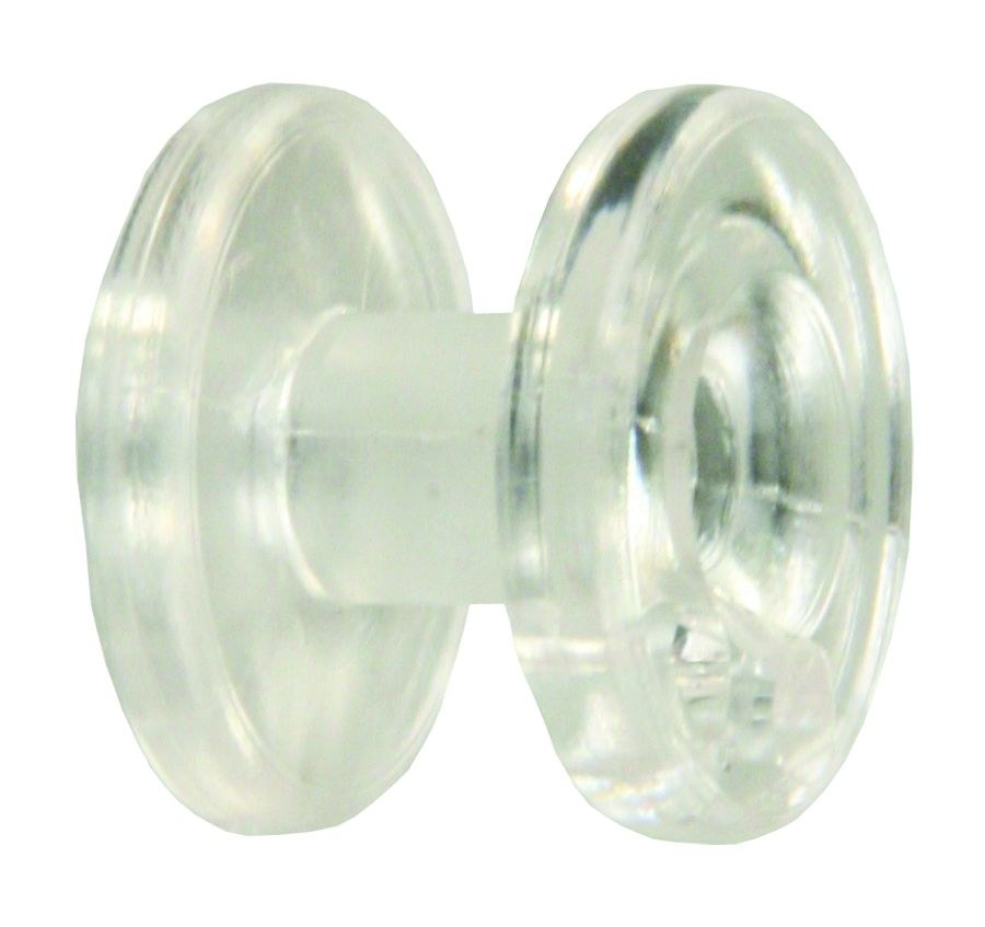 JR Products Window Shade Cord Retainer, Used to Secure the Window Shade Tension Cords to Shades, Round, Clear, With Mounting Screws, Set of 2 – 81735
