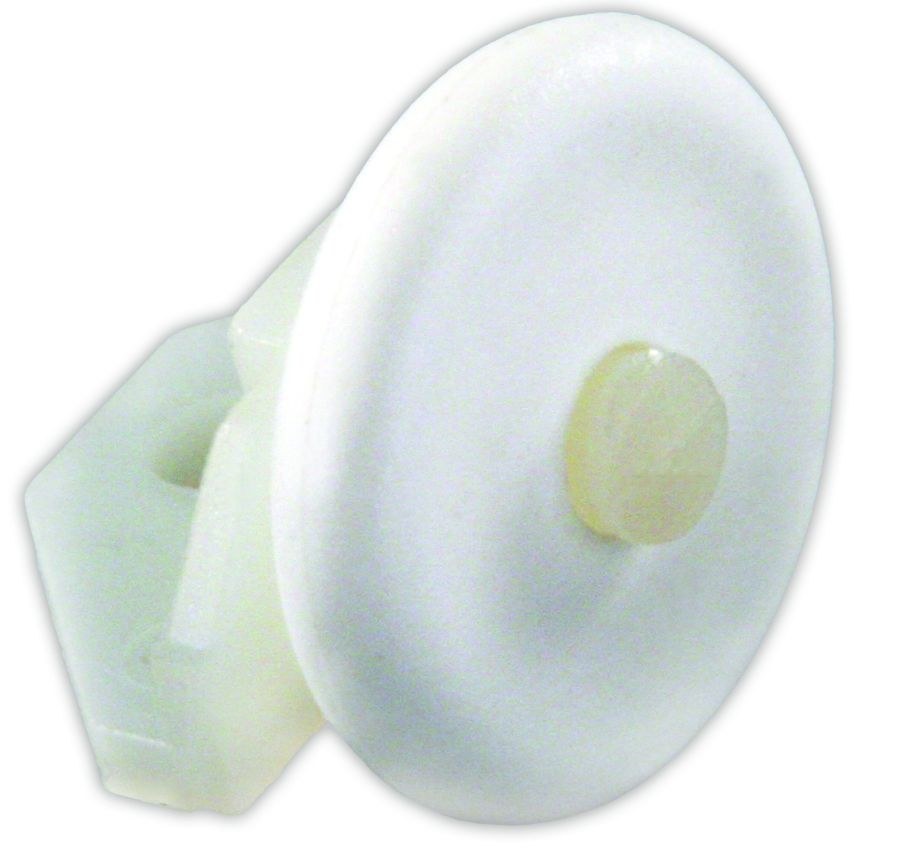 JR Products Window Curtain Glider, Direct Replacement for Tub-Master Brand Shower Doors, White, Polypropylene, Set of 2 – 81745
