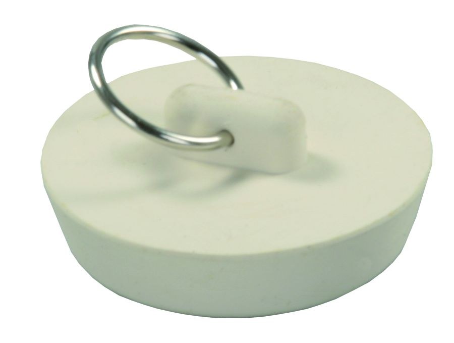 JR Products Sink Drain Stopper, 1-3/4 Inch, Rubber, White – 95085