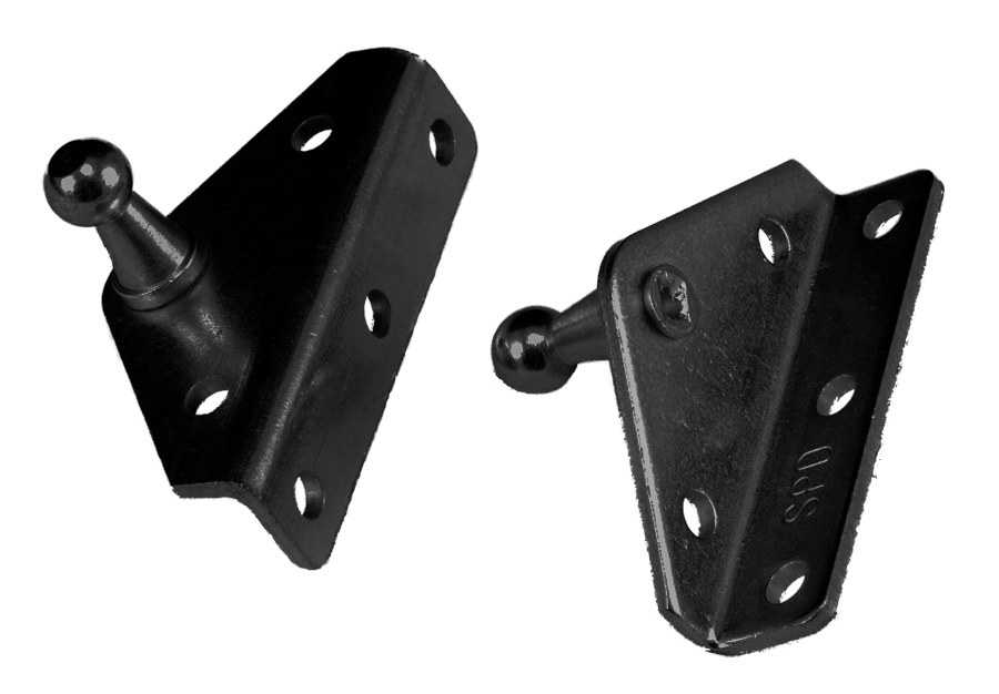 JR Products Multi Purpose Lift Support Bracket, Used for Mounting Gas Lift Supports, L Shaped, Angled, 10 Millimeter Ball Stud, 5 Holes – BR-12552