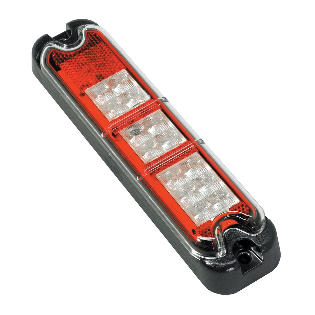 Jw Speaker Tail Light Assembly, 281 Series, LED, Clear/ Red Lens, Black Housing, Clear Bulb, Single, Universal 2 X 9 Inch – 0338061