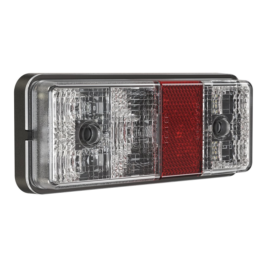 Jw Speaker Trailer Light, 220 Series, Stop/ Turn/ Tail Light, LED Bulb, Rectangular, Clear and Red Lens, 6.33 Inch X 2.6 Inch, Submersible – 0338101