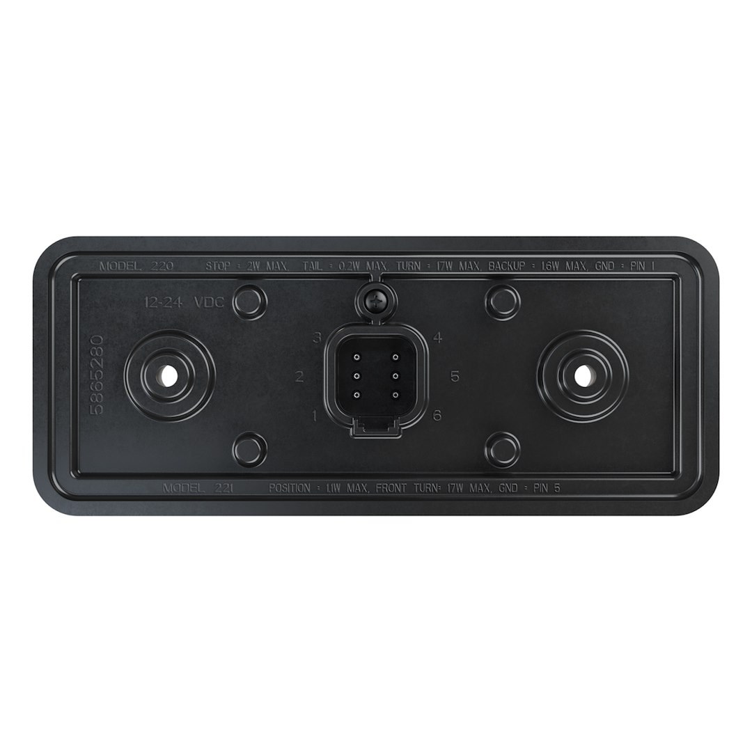 Jw Speaker Trailer Light, 220 Series, Stop/ Turn/ Tail Light, LED Bulb, Rectangular, Clear and Red Lens, 6.33 Inch X 2.6 Inch, Submersible – 0338101