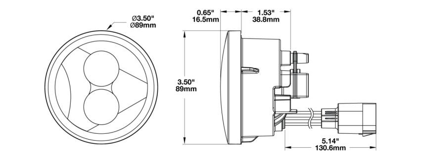 Jw Speaker Turn Signal Light Assembly – LED, 239 J2 Series, Amber Lens, LED Bulb, Black Aluminum Housing, Set of 2 – 0346483