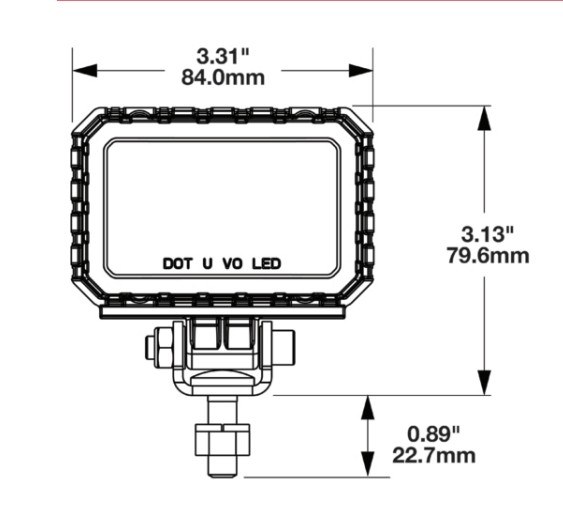 Jw Speaker Driving/ Fog Light, Model 92, LED Bulb, 3.4 Inch Length X 3.31 Inch Width Rectangular Housing, 1.5 Amp Draw at 12 Volt DC – 0530293