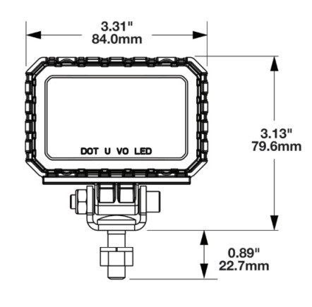 Jw Speaker Driving/ Fog Light, Model 92, LED Bulb, 3.4 Inch Length X 3.31 Inch Width Rectangular Housing, 0.66 Amp Draw at 24 Volt DC – 0530303