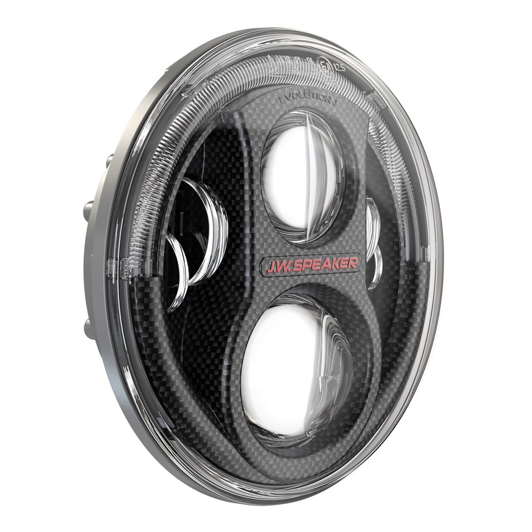 Jw Speaker Headlight Assembly, 8700 Evolution J2, LED Bulb, High and Low Beam, LED Clear Bulb, Clear Polycarbonate Lens – 0553973