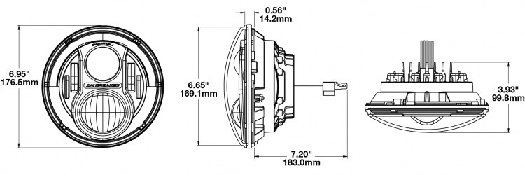 Jw Speaker Headlight Assembly, 8700 Evolution J2, LED Bulb, High and Low Beam, LED Clear Bulb, Clear Polycarbonate Lens – 0553973