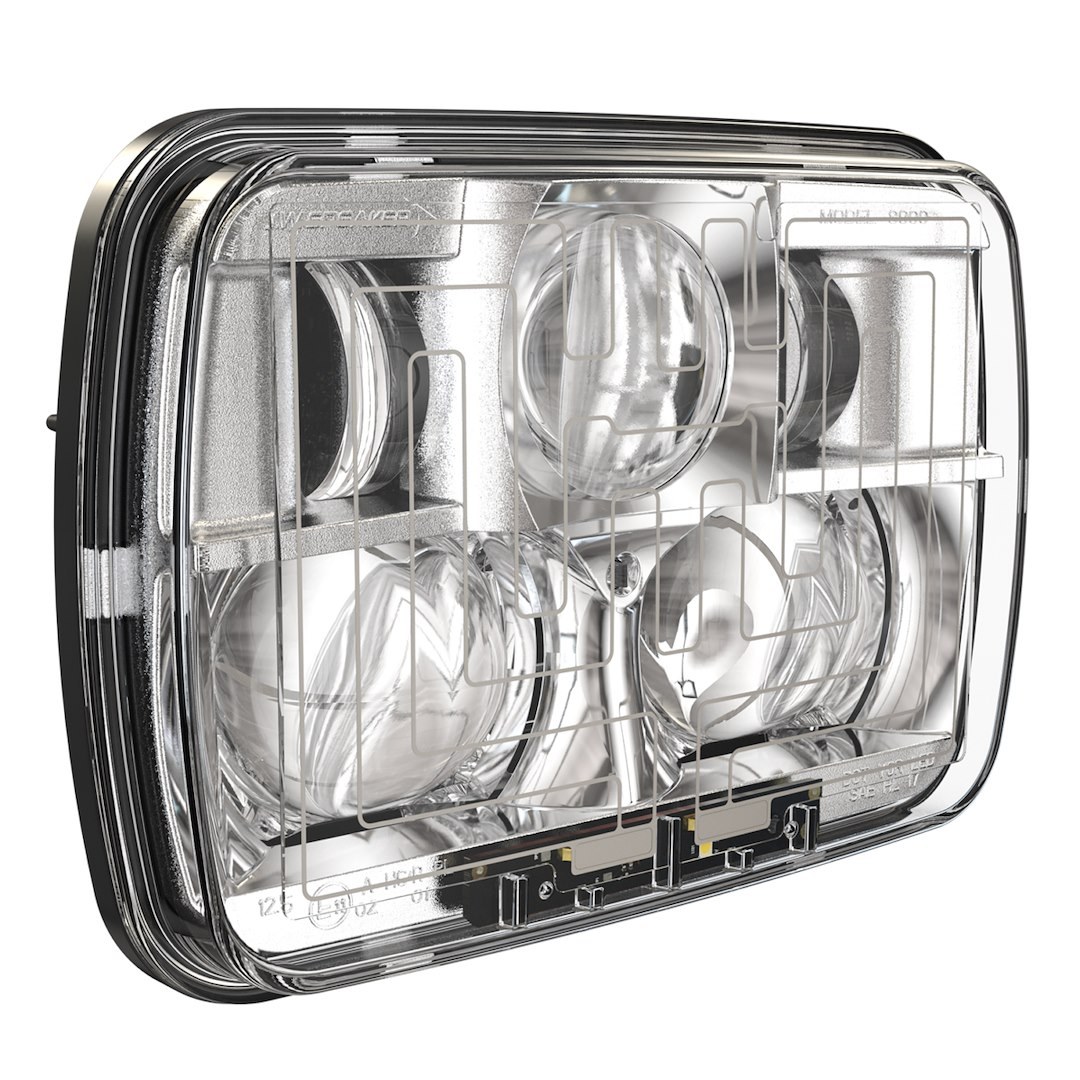Jw Speaker Headlight Assembly, 8910 Evolution 2, LED Bulb, High and Low Beam, Clear Bulb, Clear Polycarbonate Heated Lens – 0554461
