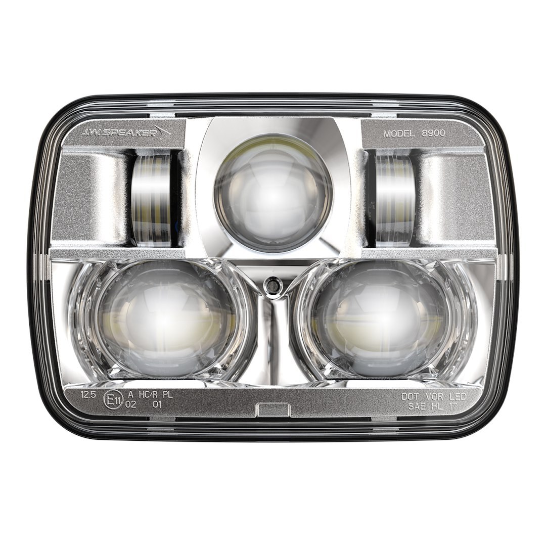 Jw Speaker Headlight Assembly, 8900 Evolution 2, LED Bulb, High and Low Beam, Clear Bulb, Clear Polycarbonate Lens – 0554471