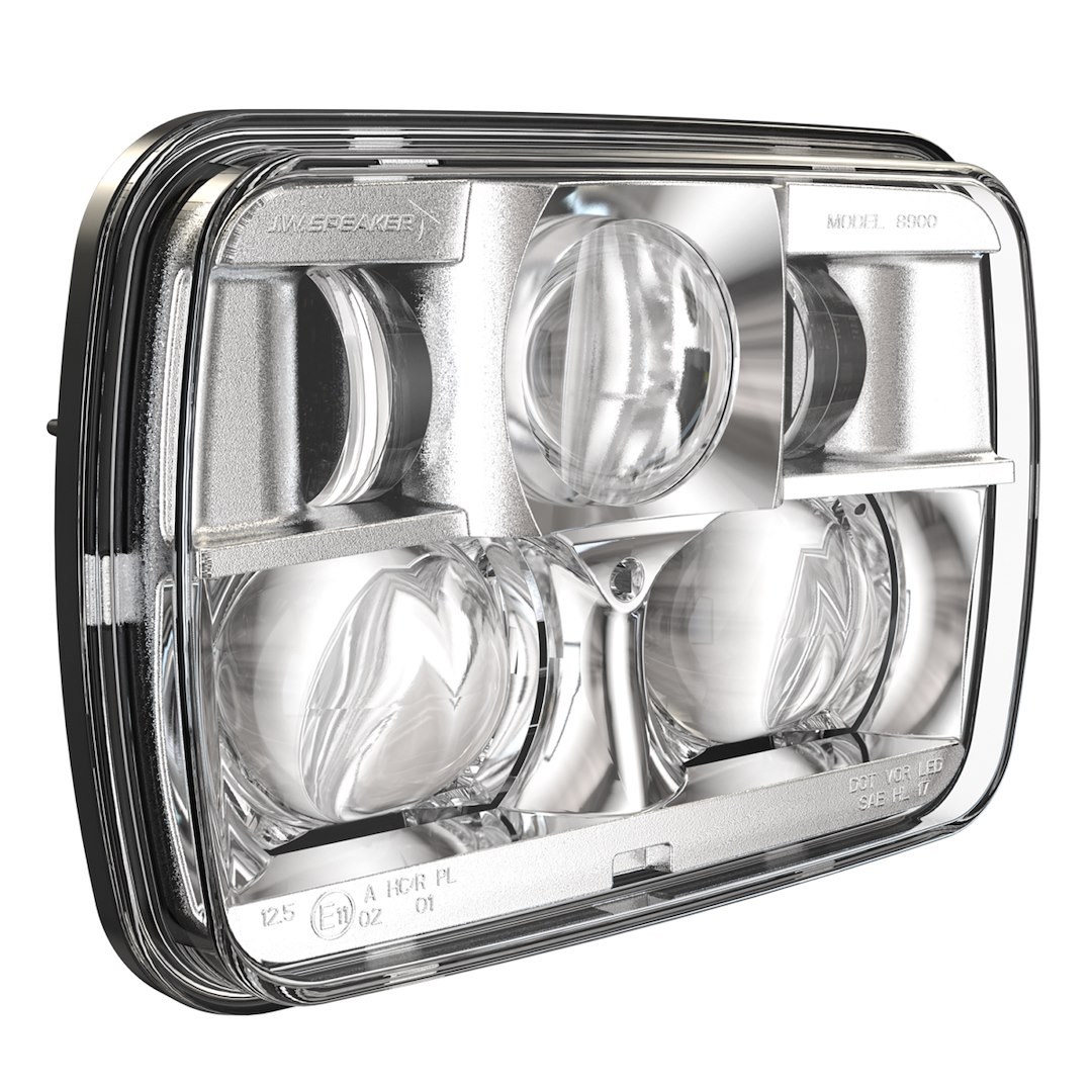 Jw Speaker Headlight Assembly, 8900 Evolution 2, LED Bulb, High and Low Beam, Clear Bulb, Clear Polycarbonate Lens – 0554471