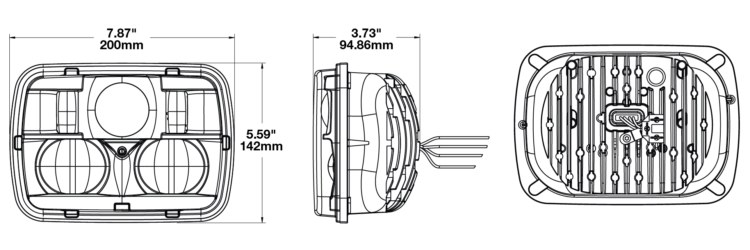 Jw Speaker Headlight Assembly, 8900 Evolution 2, LED Bulb, High and Low Beam, Clear Bulb, Clear Polycarbonate Lens – 0554471