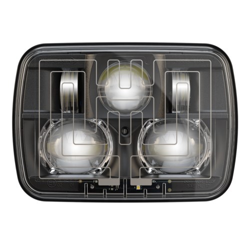 Jw Speaker Headlight Assembly, 8910 Evolution 2, LED Bulb, High and Low Beam, Clear Bulb, Clear Polycarbonate Lens – 0554481
