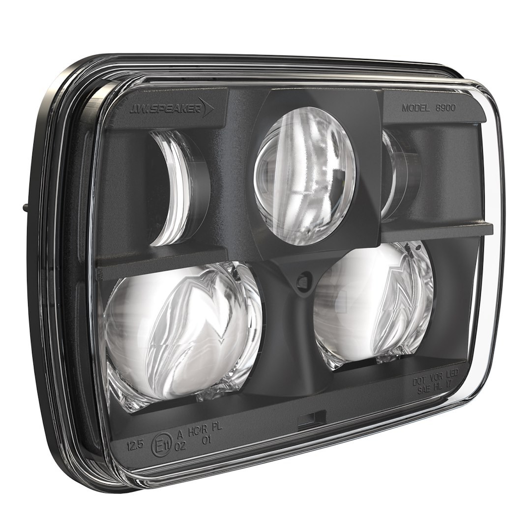 Jw Speaker Headlight Assembly, 8900 Evolution 2, LED Bulb, High and Low Beam, Clear Bulb, Clear Polycarbonate Lens – 0554491