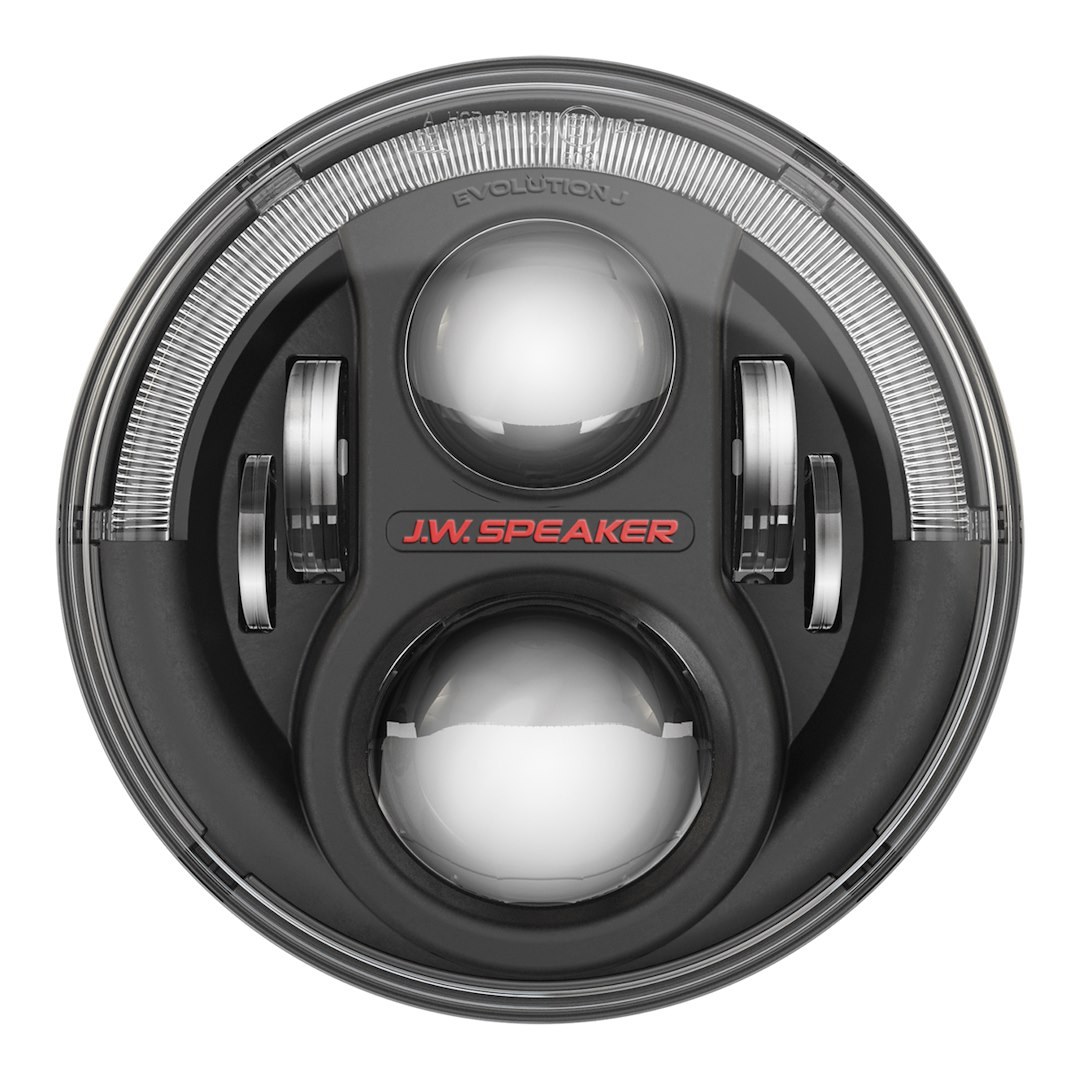 Jw Speaker Headlight Assembly, 8700 Evolution J2, LED Bulb, High and Low Beam with Daytime Running Light, Clear Bulb, Clear Lens – 0554563