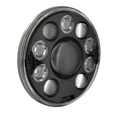 Jw Speaker Headlight Assembly, 8770 Series, LED Bulb, Spot Beam Pattern, Clear Bulb, Clear Lens, Black Housing, Single, 7 Inch Round – 0554601