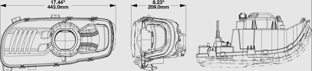 Jw Speaker Headlight Assembly, Model 9600 Peterbilt, LED Bulb, High and Low Beam with Built-IN Daytime Running Light/ Turn Signal Light – 0556681