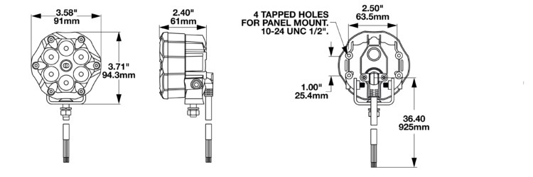 Jw Speaker Work Light, Trail 6, For Agriculture/ Construction/ Industrial, 3.7 Inch Round Housing, Pedestal Mount – 0557833
