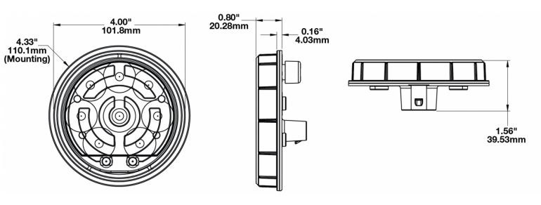 Jw Speaker Tail Light Assembly, 234 Series, LED, Clear Lens, Black Housing with Amber Bezel, Amber Bulb, Single – 0642081