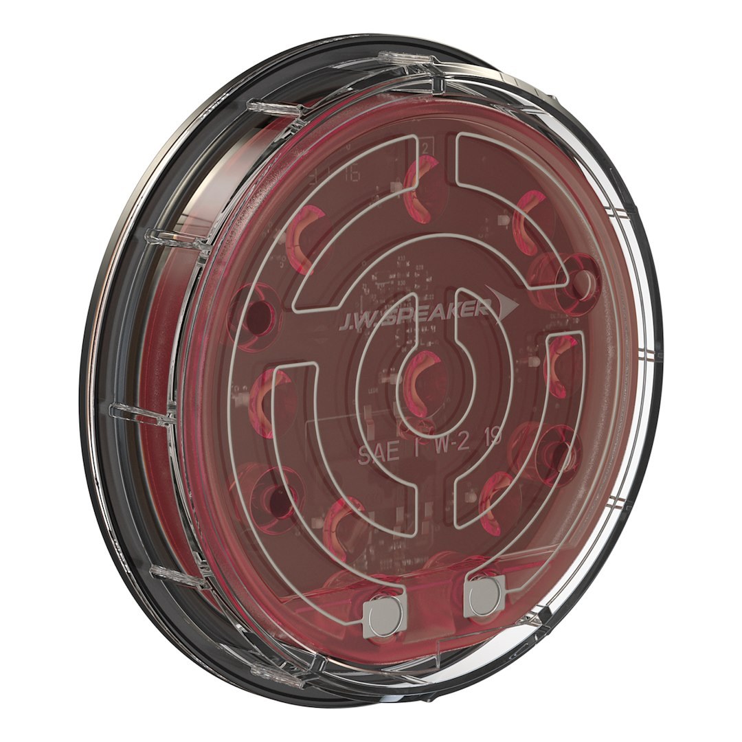 Jw Speaker Tail Light Assembly, 234 Series, LED, Clear Lens, Black Housing with Red Bezel, Red Bulb, Single – 0642091