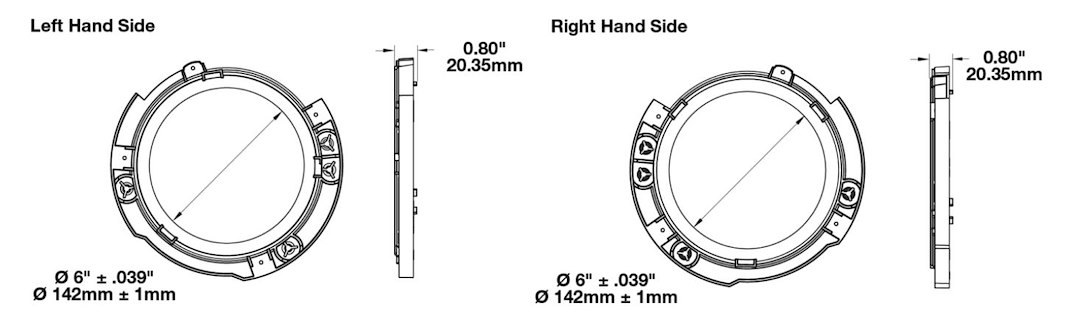 Jw Speaker Headlight Retaining Ring, 8700 Evolution J2, LED, Black Polycarbonate Housing, Set of 2 – 8200461