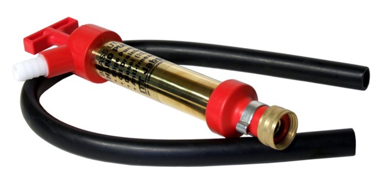 Jabsco Oil Change Pump, Manually Operated, 3/4 Inch Port, 2 Foot Hose, 1-1/4 Inch Diameter X 10-1/4 Inch Length, Brass Pump Body – 34060-0130