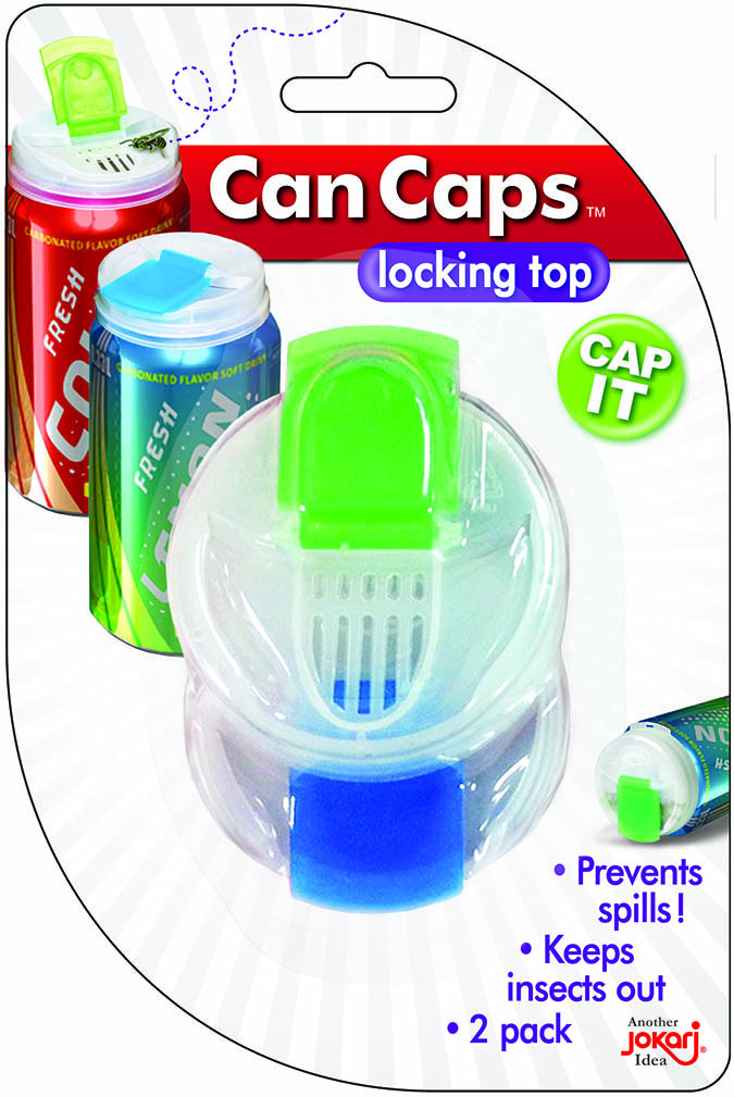 Jokari Beverage Can Cap, Use with Standard Soda Can, Snap-On Mount, 2-1/2 Inch Diameter X 2-1/2 Inch Width, Assorted Colors – 05000