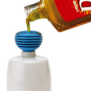 Jokari Funnel, Use with Shampoo/ Hand Cleaners/ Liquid Soap/ Lotions/ Bath Oils/ Car Fluids, Round, 2-1/2 Inch Diameter X 2.19 Inch Width – 05206