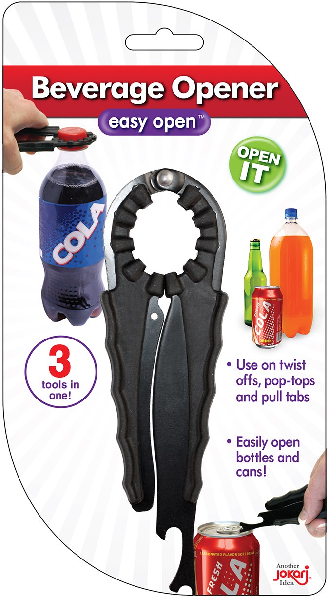 Jokari Bottle Opener, Double Sided Wrench Type, 6.13 Inch Length X 1.81 Inch Width X .44 Inch Depth, Black – 06042