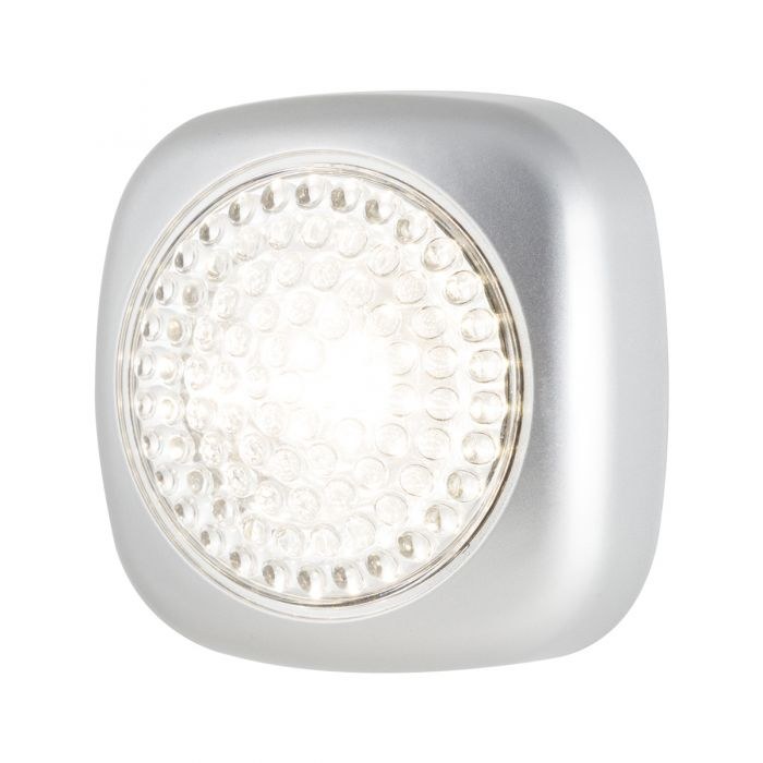 Jasco Interior Light – LED, Energizer, Tap Puck LED Light, Battery Operated, Silver, With Double Sided Tape – 37107