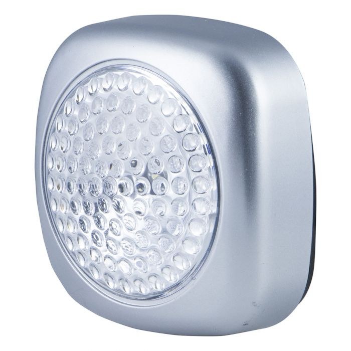 Jasco Interior Light – LED, Energizer, Tap Puck LED Light, Battery Operated, Silver, With Double Sided Tape – 37107