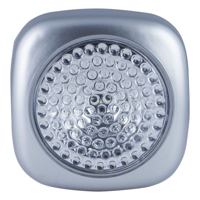 Jasco Interior Light – LED, Energizer, Tap Puck LED Light, Battery Operated, Silver, With Double Sided Tape – 37107