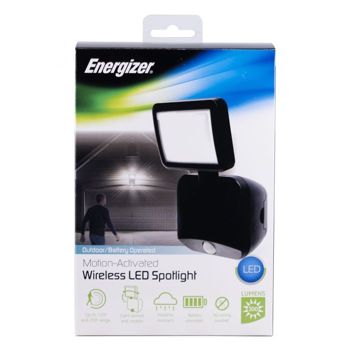 Jasco Motion Activated Light, Energizer, Indoor/ Outdoor Use, Battery Powered, 25 Foot by 120 Degree Wide Sensing Range – 40777