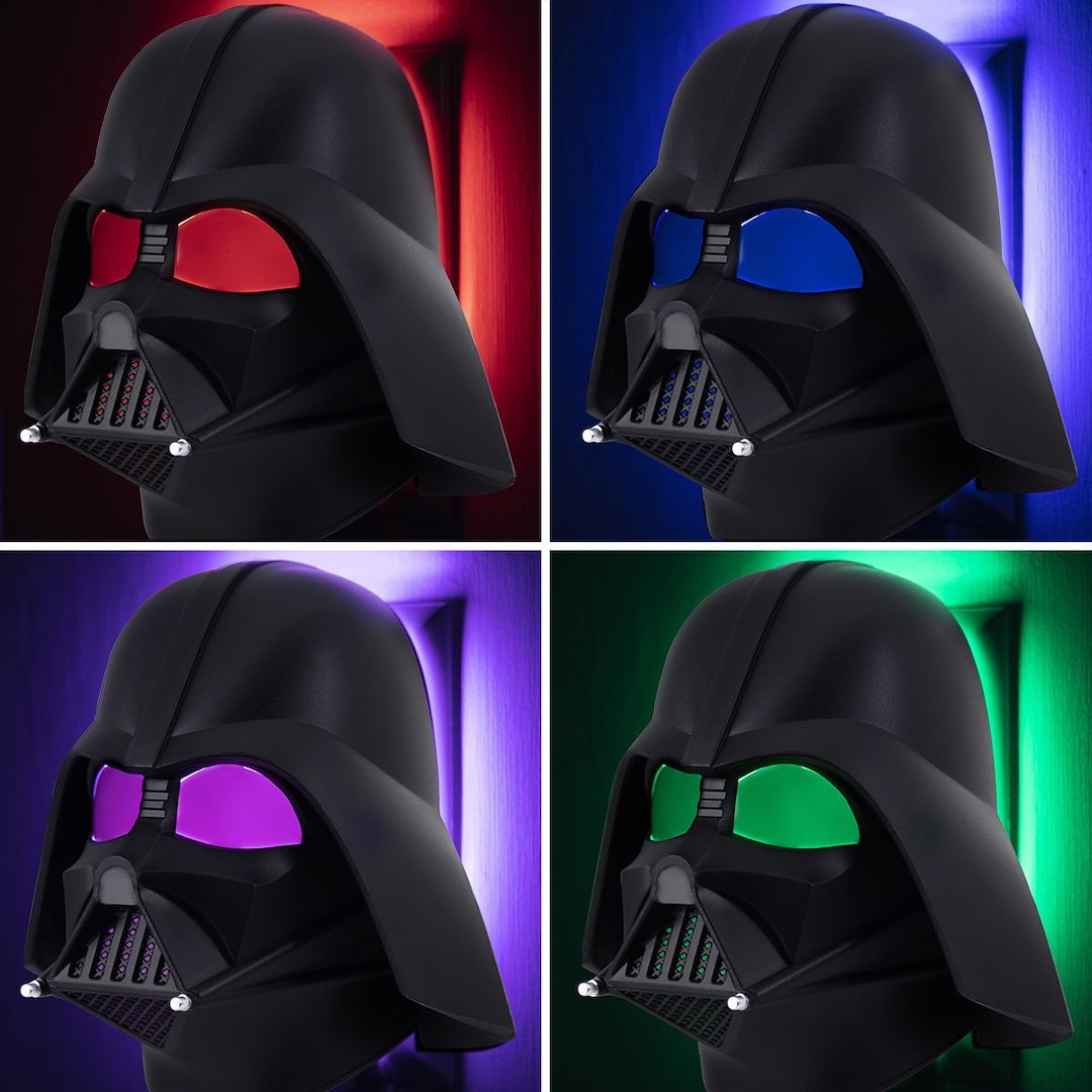 Jasco Night Light, Star Wars, Darth Vader Design, LED, Eight Different Color, Auto On/Off, Plug-IN – 43428
