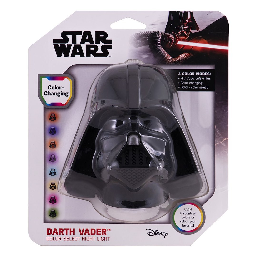 Jasco Night Light, Star Wars, Darth Vader Design, LED, Eight Different Color, Auto On/Off, Plug-IN – 43428